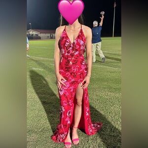 Elegant Red Sequin PROM Gown